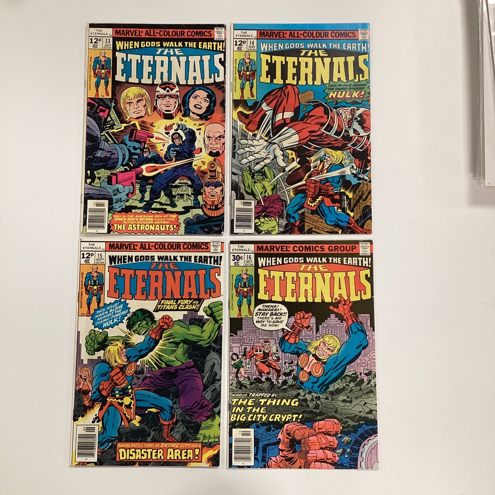 The Eternals #1-19 & Annual 1976 Mid grades Cents & Pence copies6