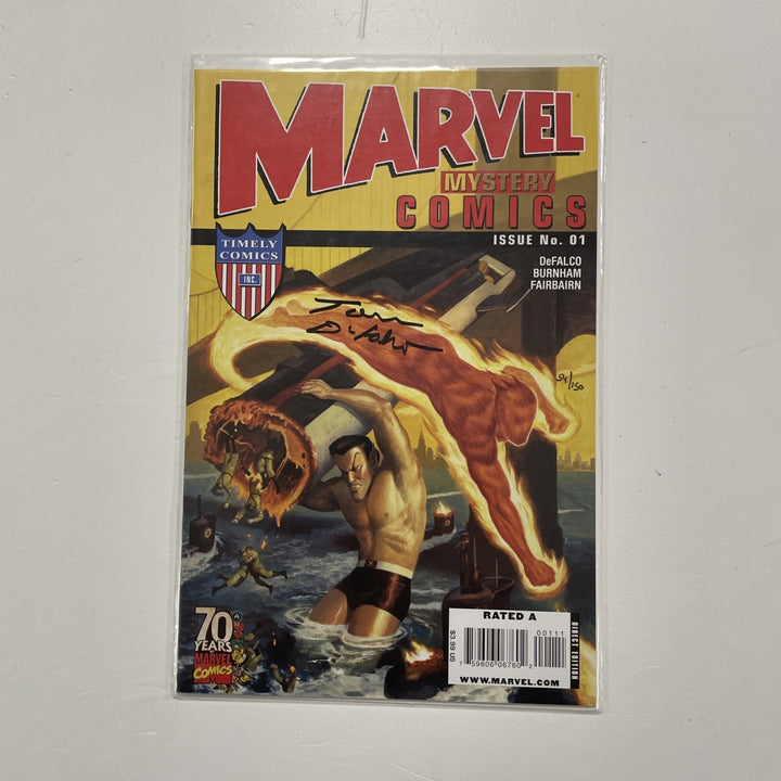 Marvel Mystery Comics #1 2009 Signed Tom Defalco Dynamic Forces CoA 54/1500