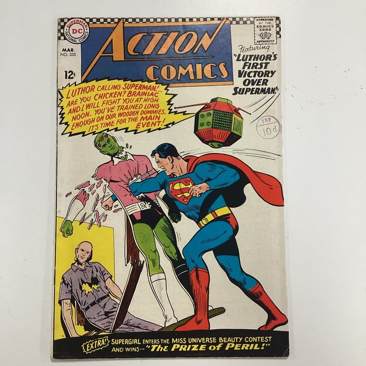 Action Comics #335 1966 VG Pence Stamp0