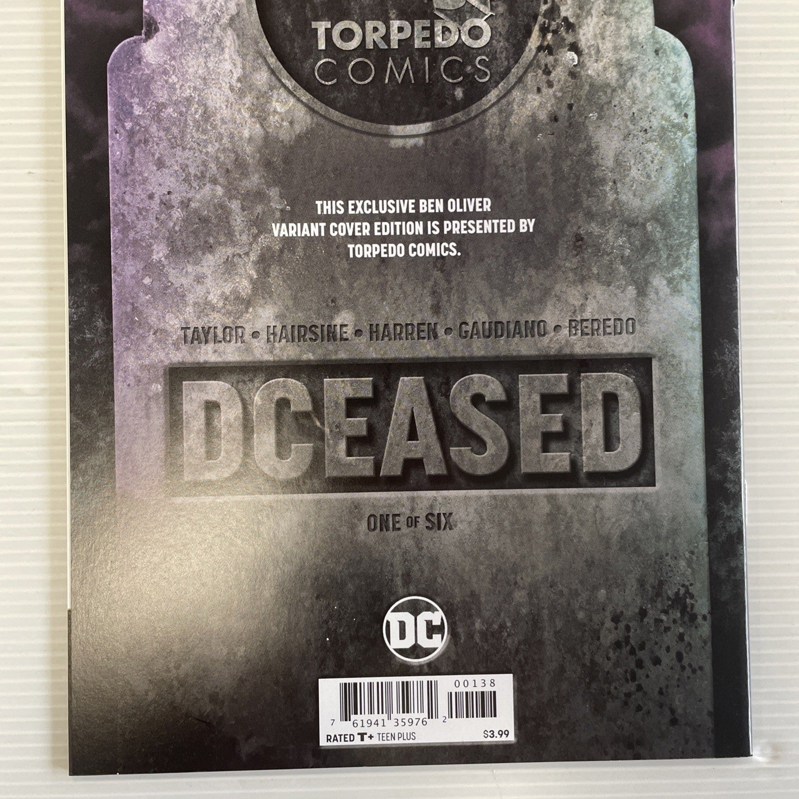 Dceased #1 2019 NM Ben Oliver Exclusive Torpedo Comics Virgin Variant6