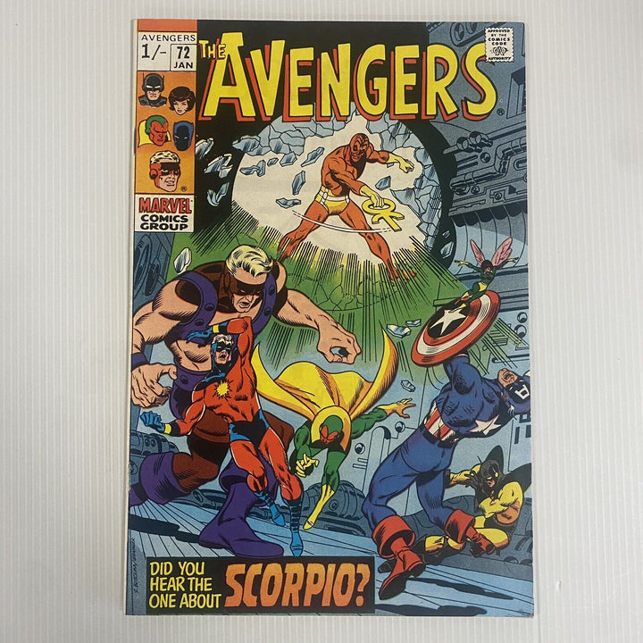 The Avengers #72 1970 VF+ 1st team appearance of Zodiac Cartel Pence Copy