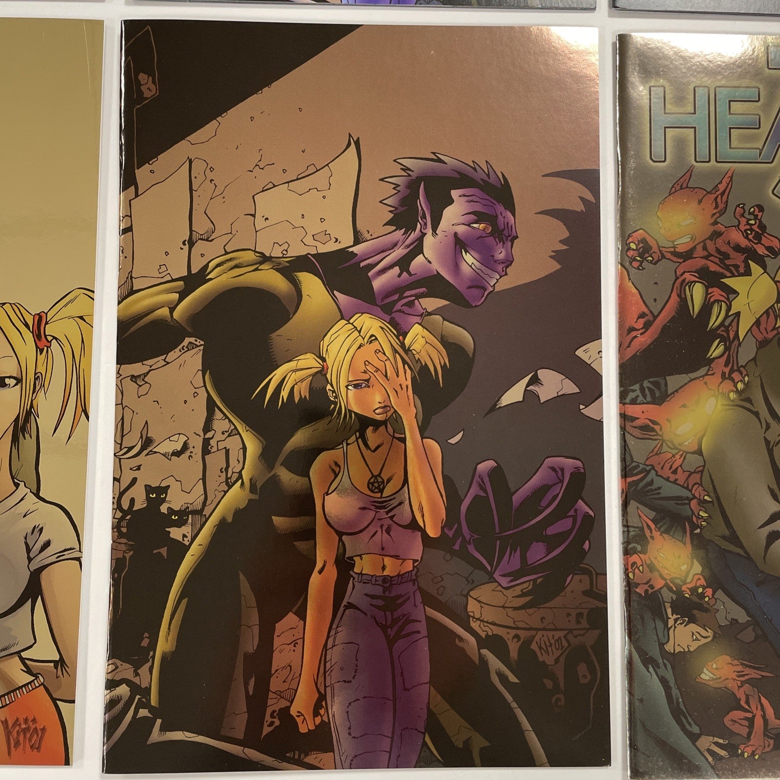 Heaven 7 #1-3 2001 NM Complete Set x2 Regular Covers & Foli Virgin Variants5