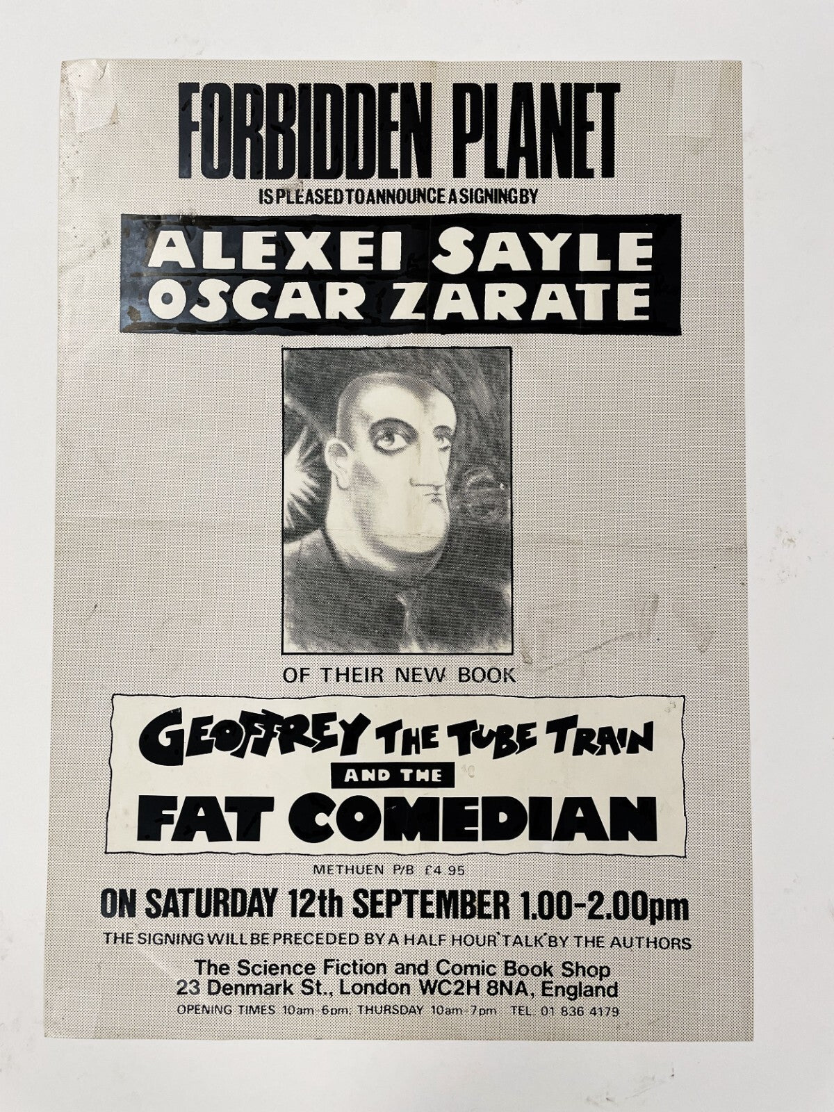 Original Forbidden Planet Poster Alexei Sayle Oscar Zarate Signing Comic History0