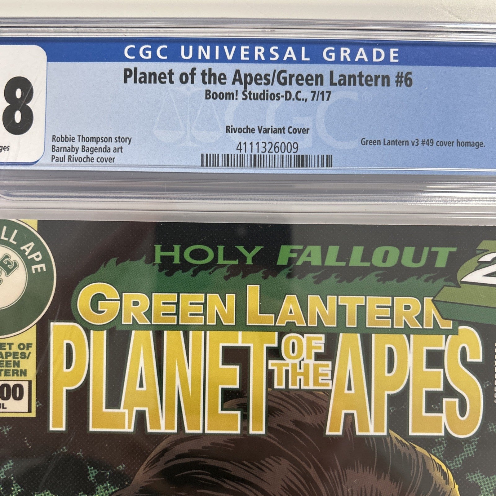 Planet of the Apes/Green Lantern #6 2017 CGC 9.8  Rivoche 1:20 Variant4