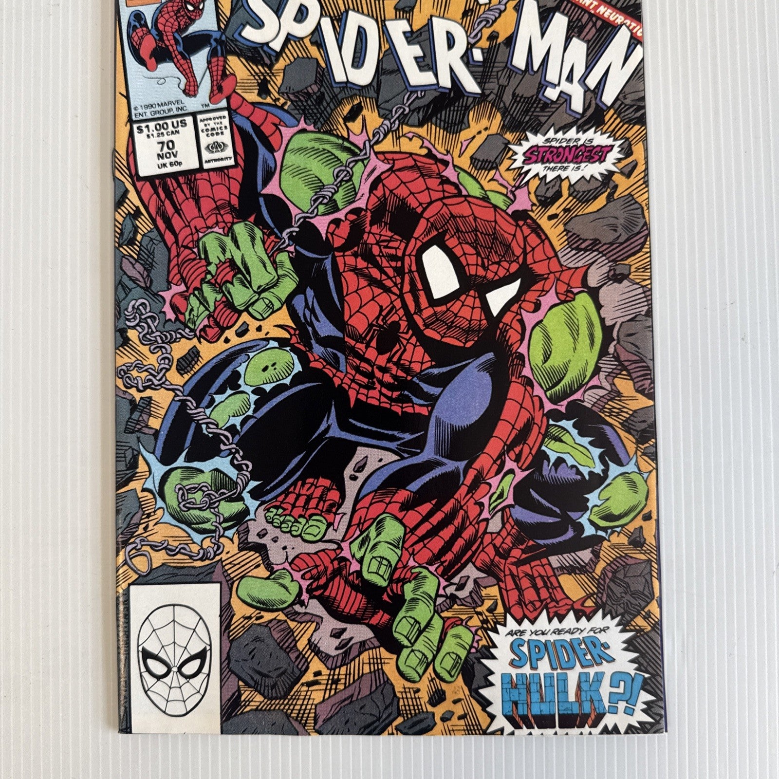 Web of Spider-Man #70 1990 VF/NM 1st Appearance of Spider-Hulk2