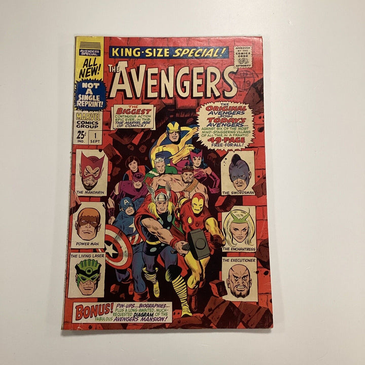 Avengers Annual #1 1967 VG+ 1st Team-up Original And New Pence Stamp