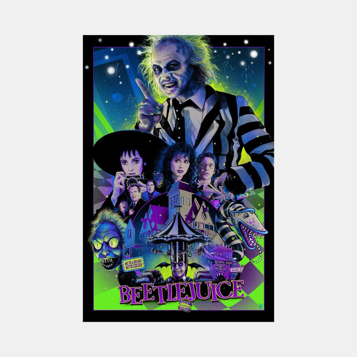 Beetlejuice Alternate Movie Poster by Vance Kelly Fluro Yellow 10/100