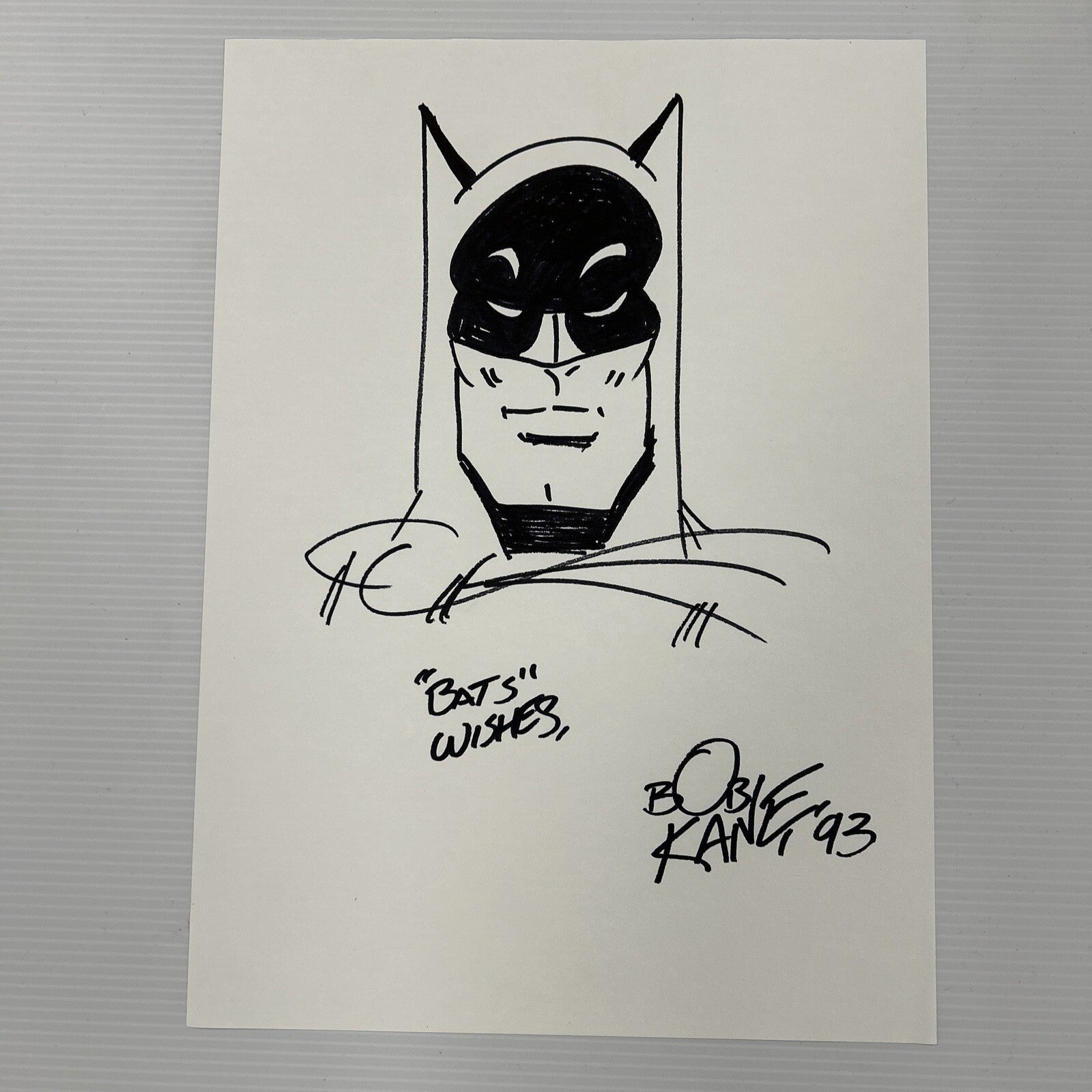 Bob Kane Hand Drawn Original Batman Sketch Art Signed with COA 21x29cm20