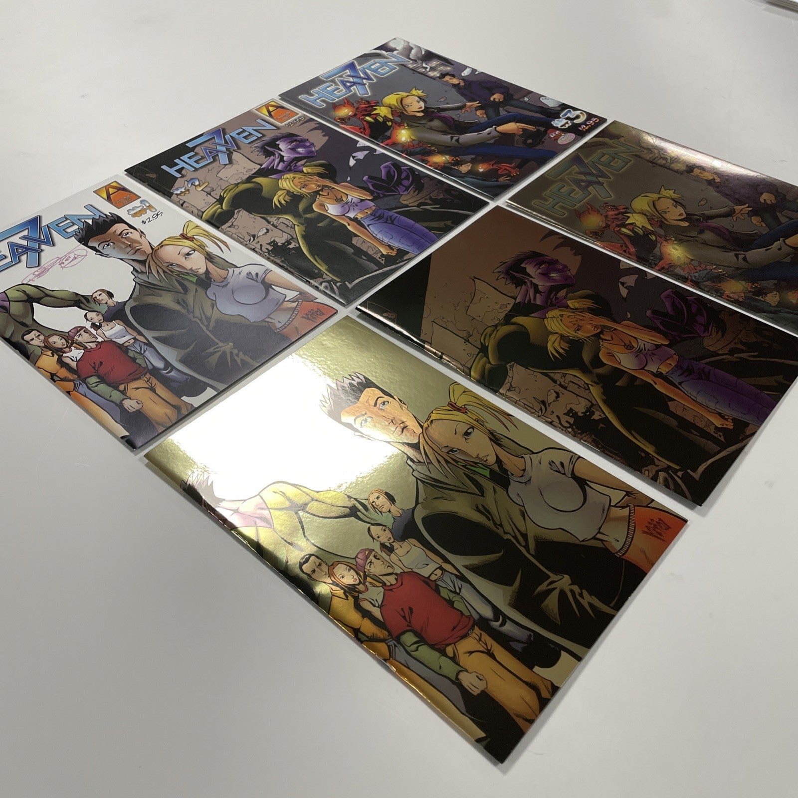 Heaven 7 #1-3 2001 NM Complete Set x2 Regular Covers & Foli Virgin Variants8
