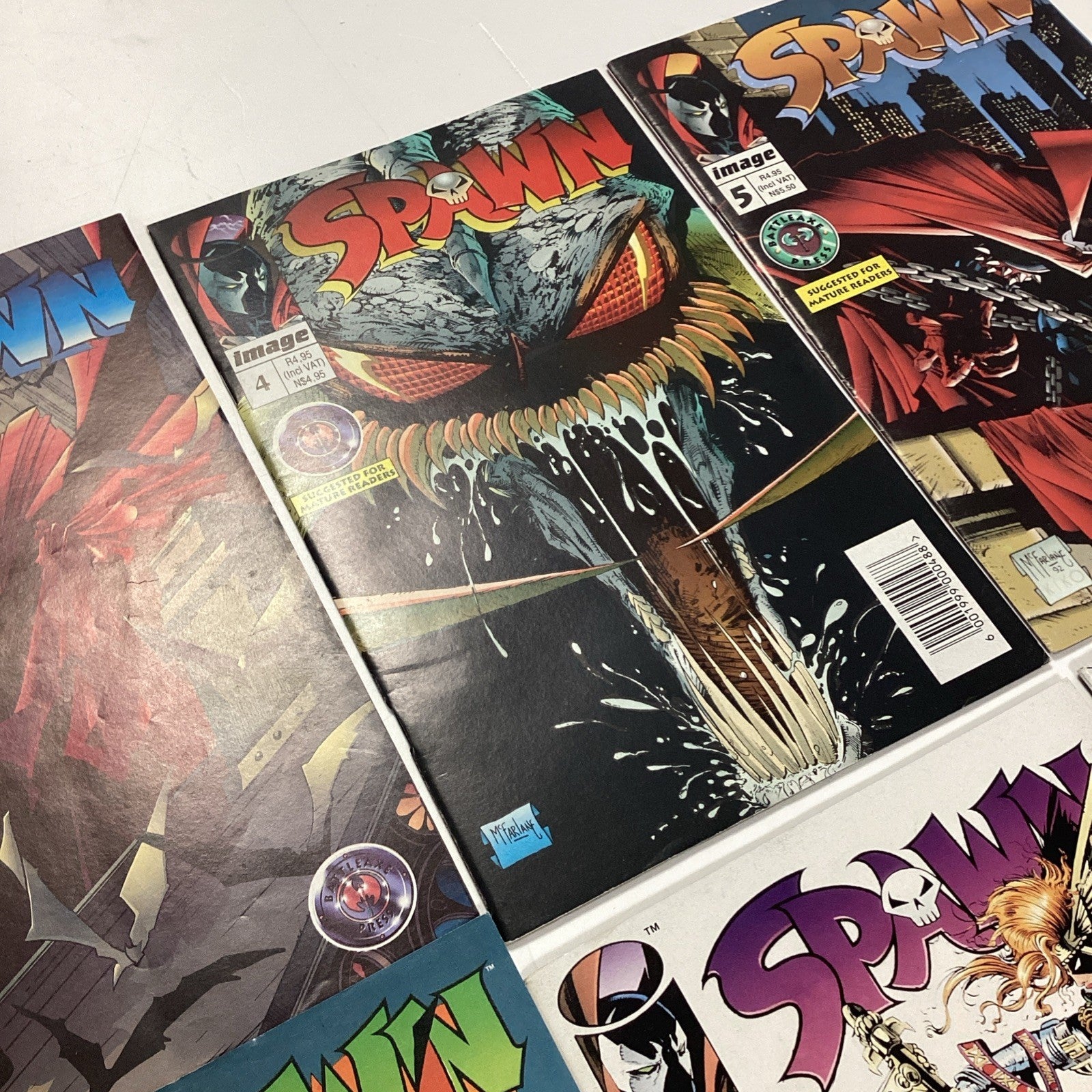 SPAWN  #1-10 VF RSA Variants Battleaxe Press Scarce South African Reprints 199511