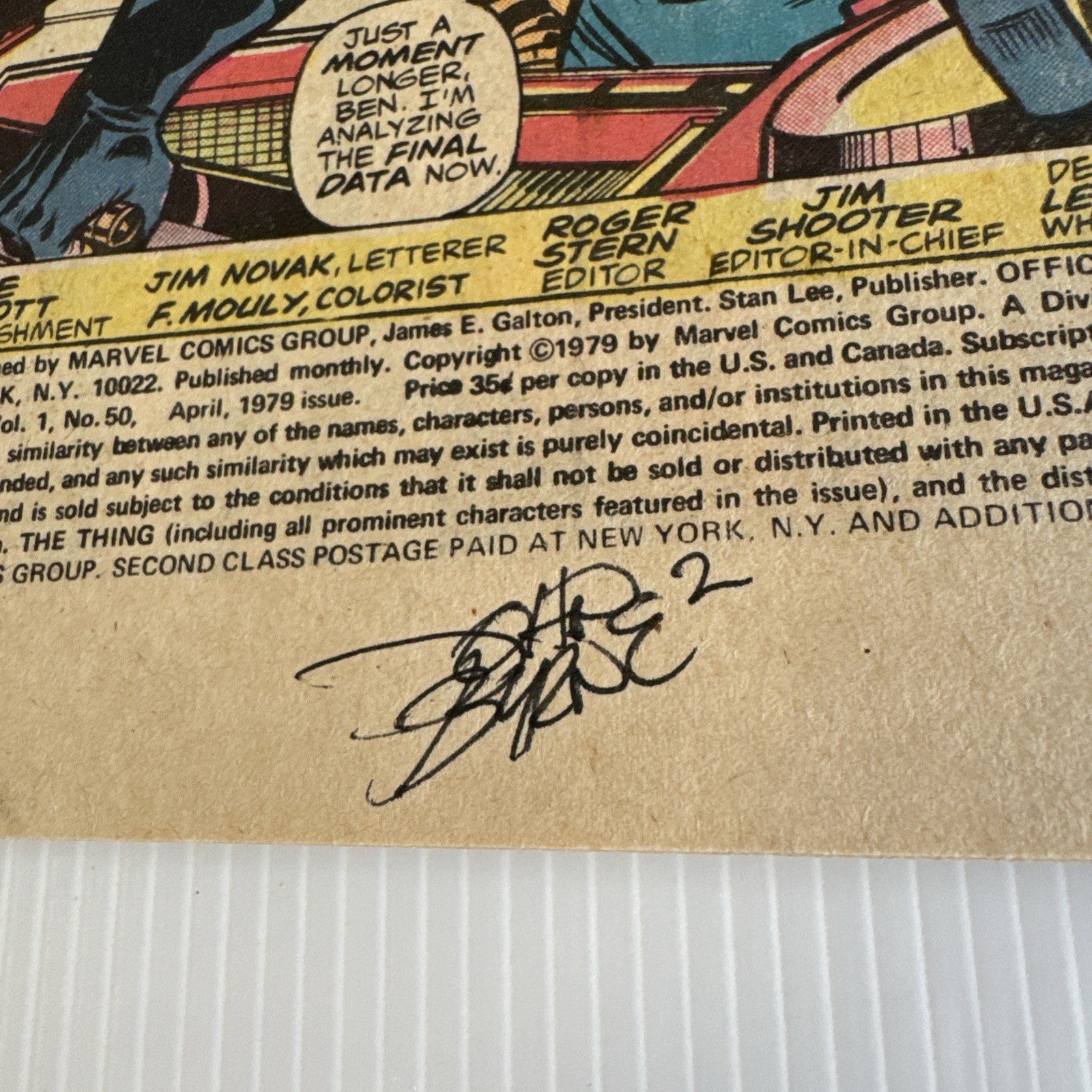 Marvel Two-in-One #50 1979 VF+ Signed John Byrne inside page7