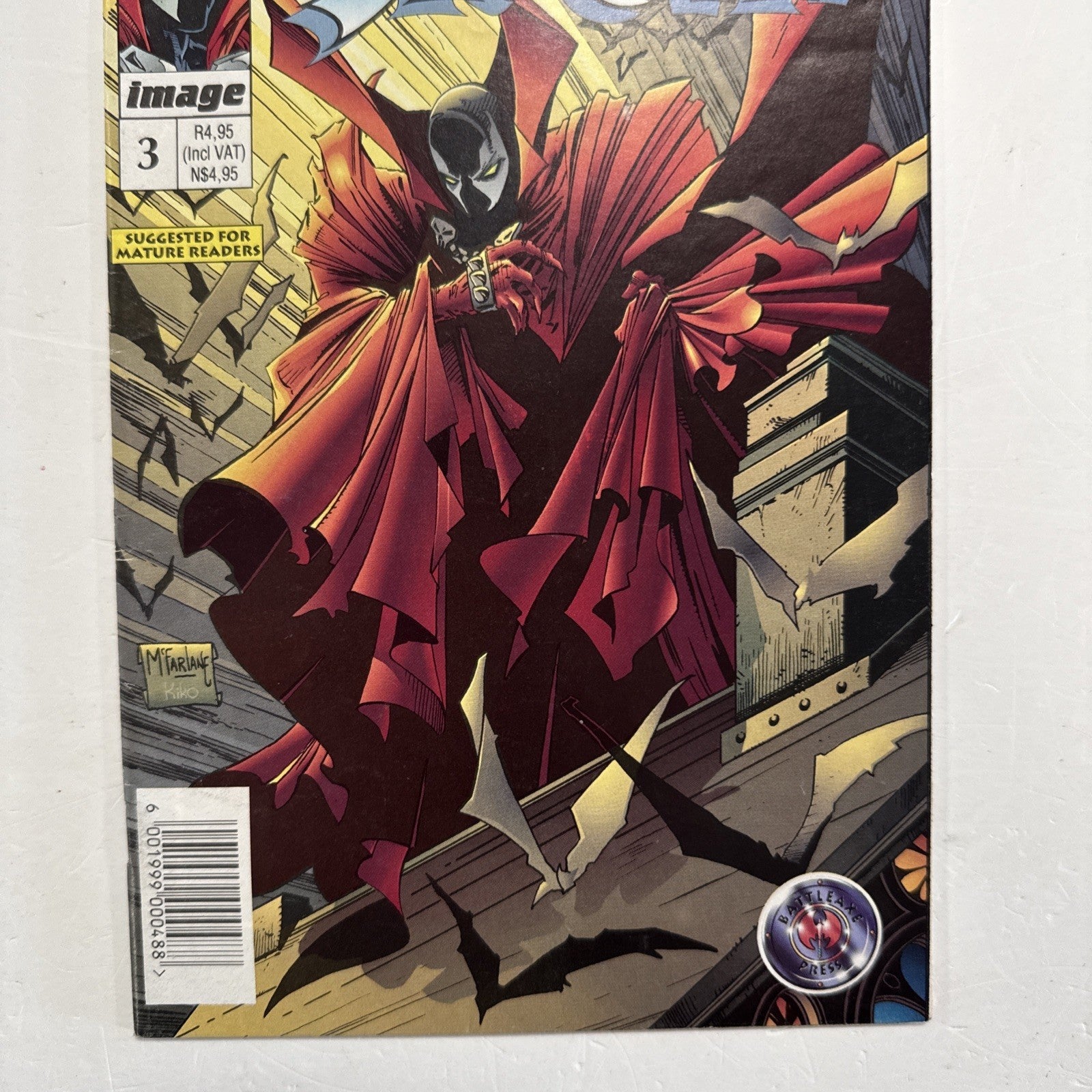 Battleaxe Press Spawn #3 1995 FN+ South African Reprint Image inc. Coupon2
