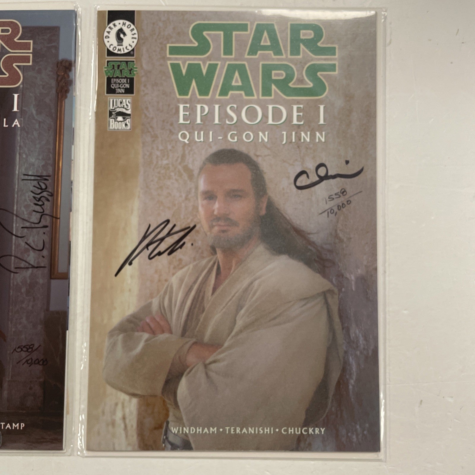 Star Wars Episode 1 Obi-Wan Amidala Qui-Gon & Anakin Gold Foil Signed Comics X44