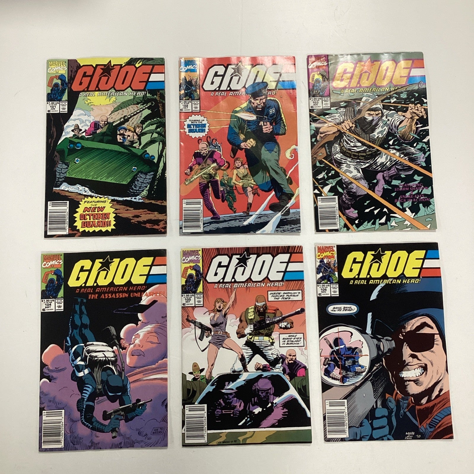 G.I. Joe #101-#106 1990 x6 Issues All Newsstand Copies0