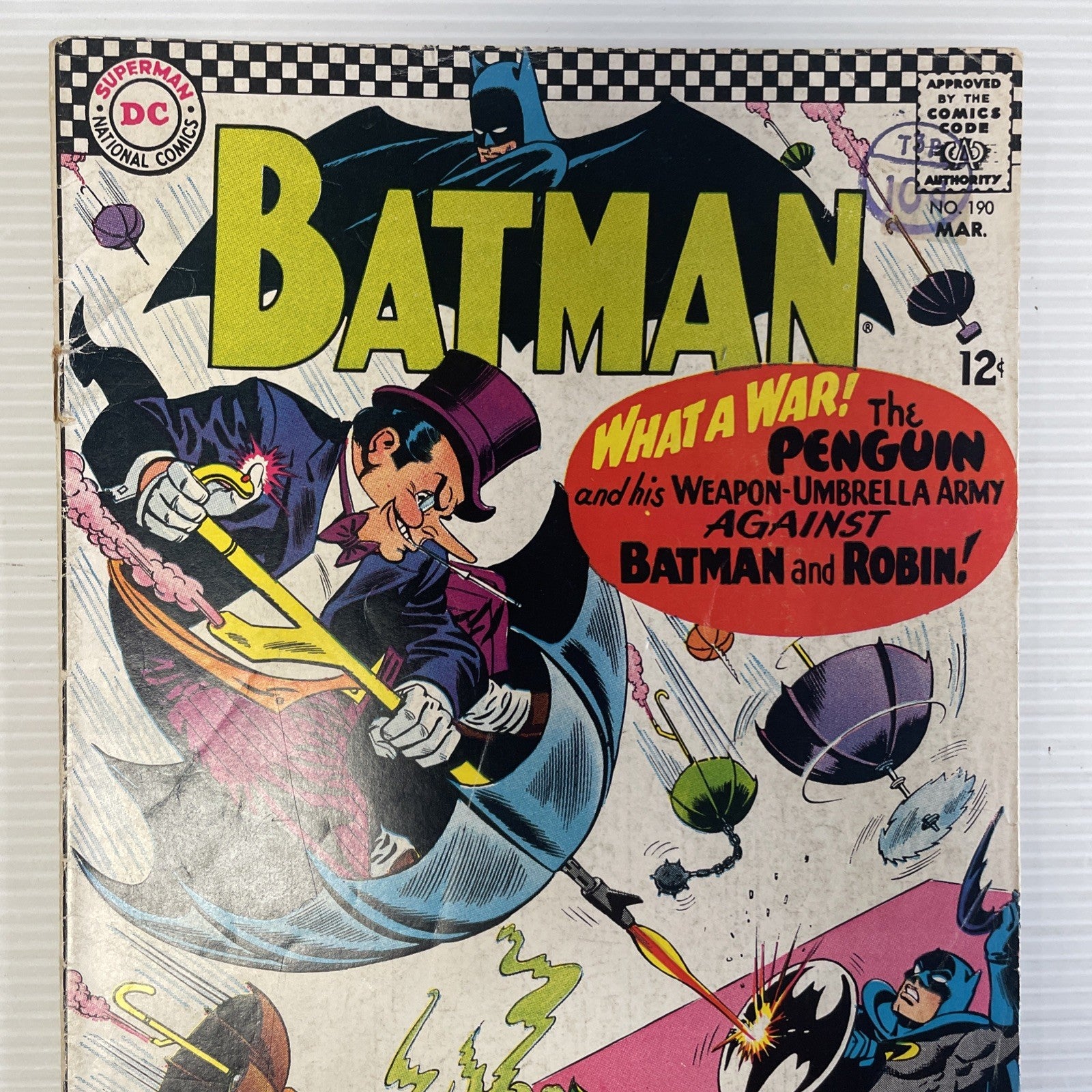 Batman #190 1967 GD+ Classic Penguin Cover Pence Stamp **Cover Deteached at Top1