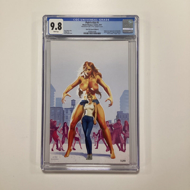 Patriotika #1 2017 CGC 9.8 Slab City Topless Virgin Variant 16/50 5 copies print