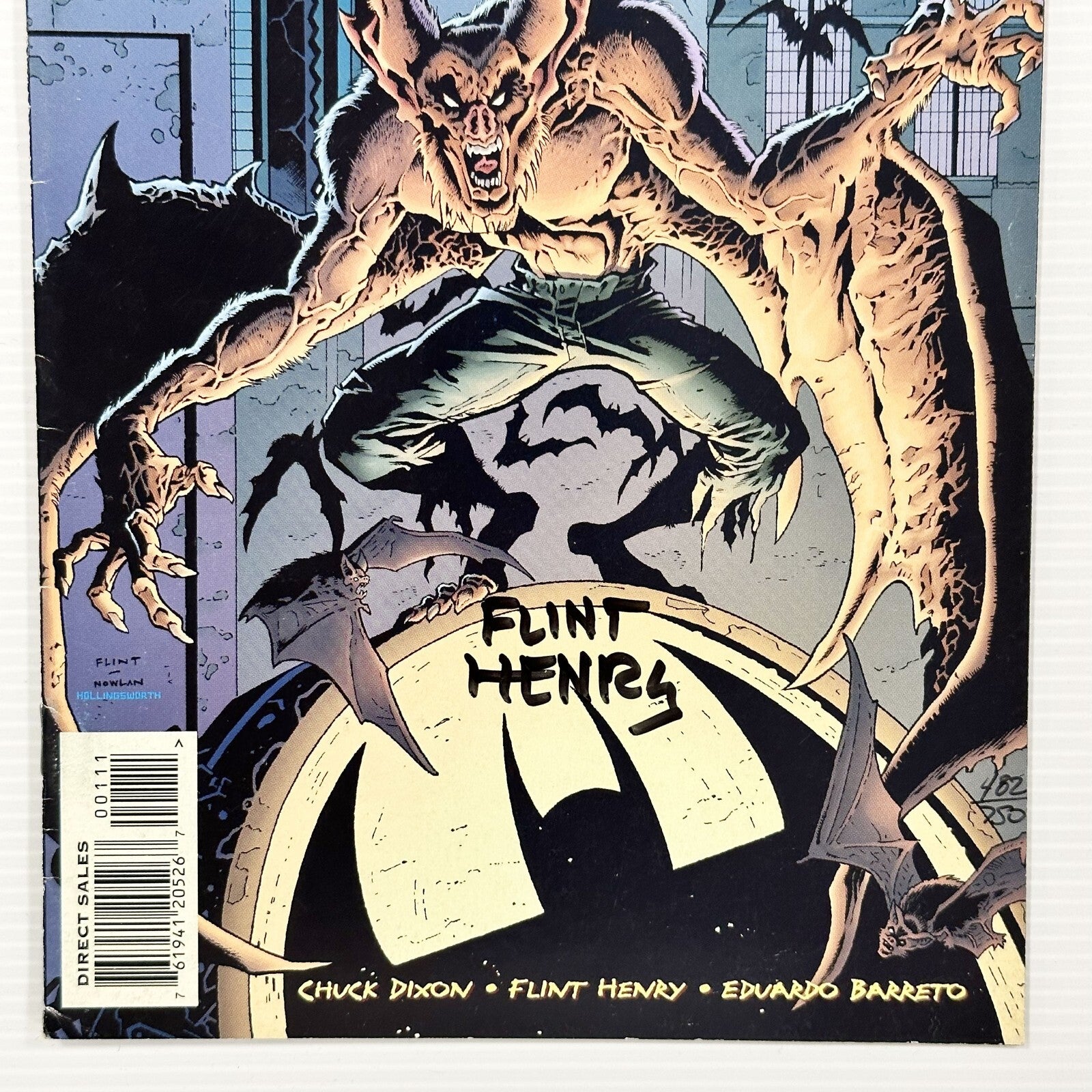 Manbat #1 1996 VF Signed Chuck Dixon & Flint Henry2