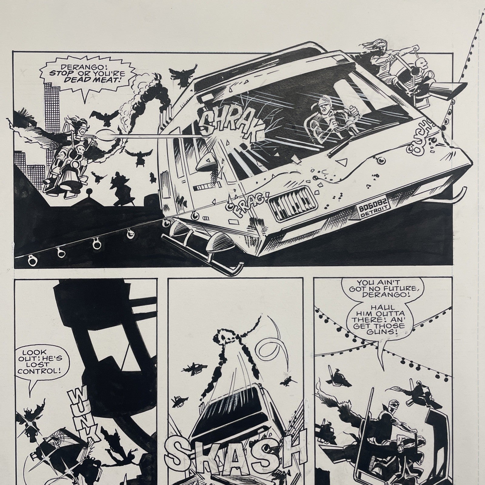 Lee Sullivan Original Art for Marvel's Robocop #8 Page 22 19904