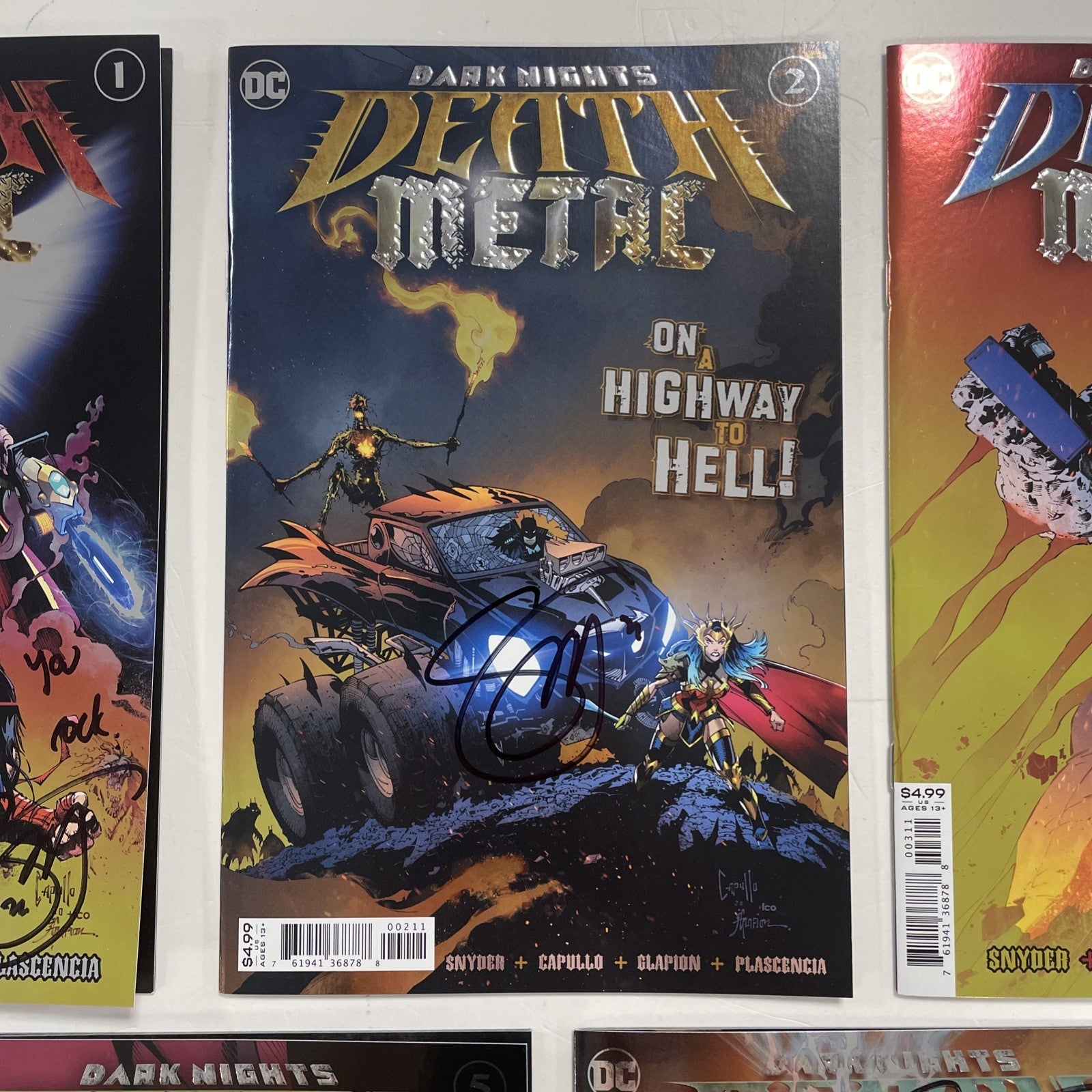 Dark Knights Death Metal #1-7 2020 All Signed Scott Snyder Foil Covers2