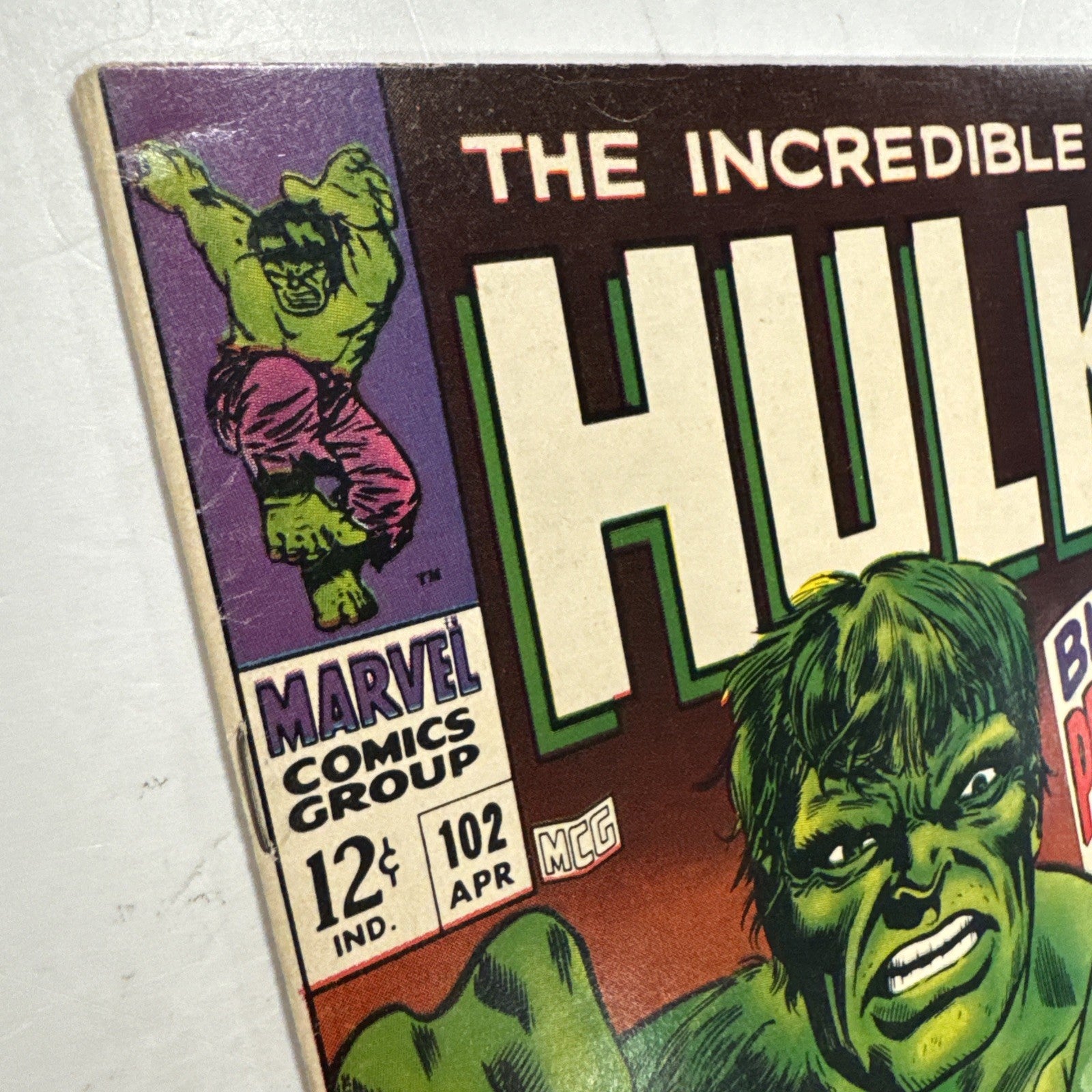 The Incredible Hulk #102 1968 VG+ Origin Retold **tear through bottom of comic,4