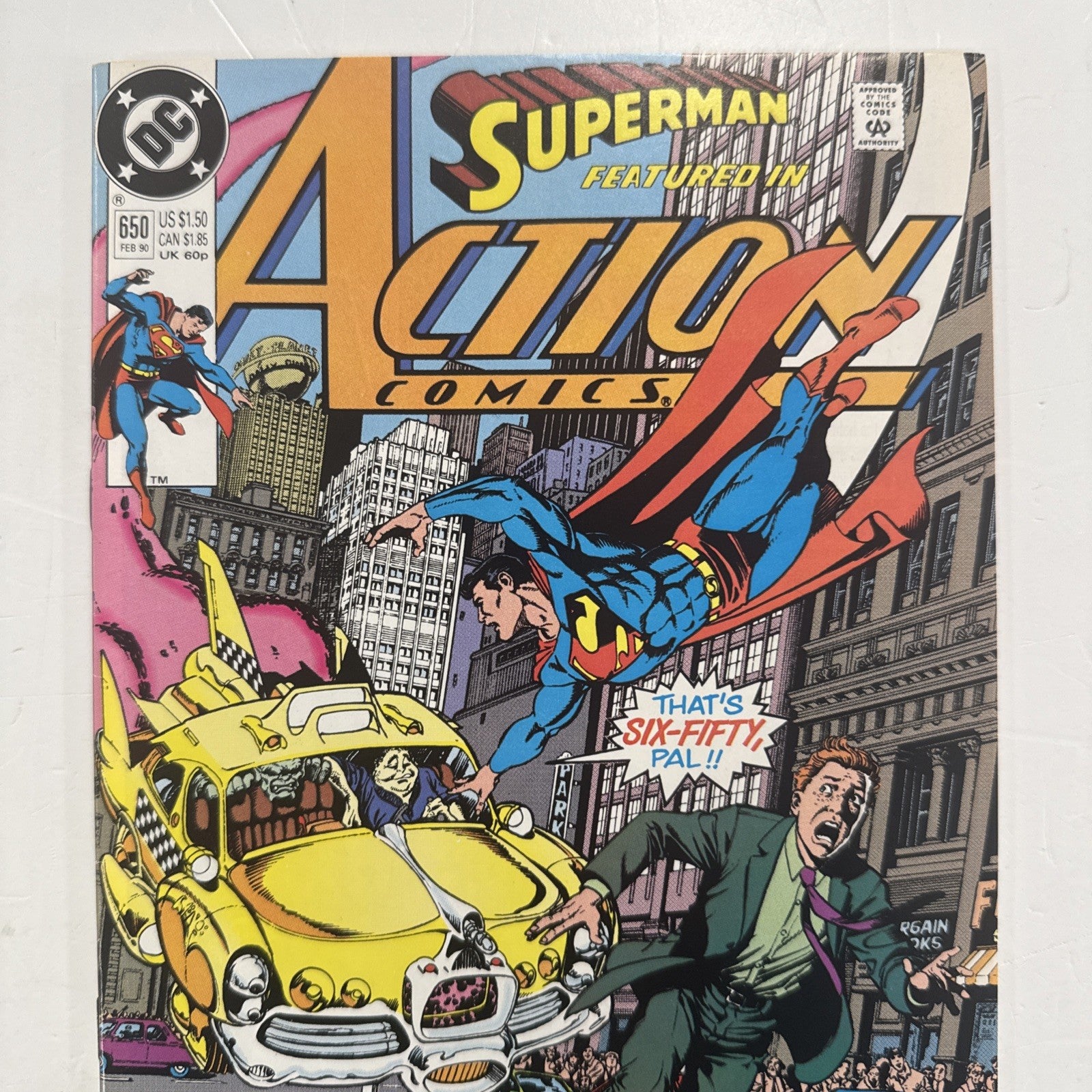 Action Comics #650 1990 FN/VF signed by Jerry Ordway at NY Comic Con 20061