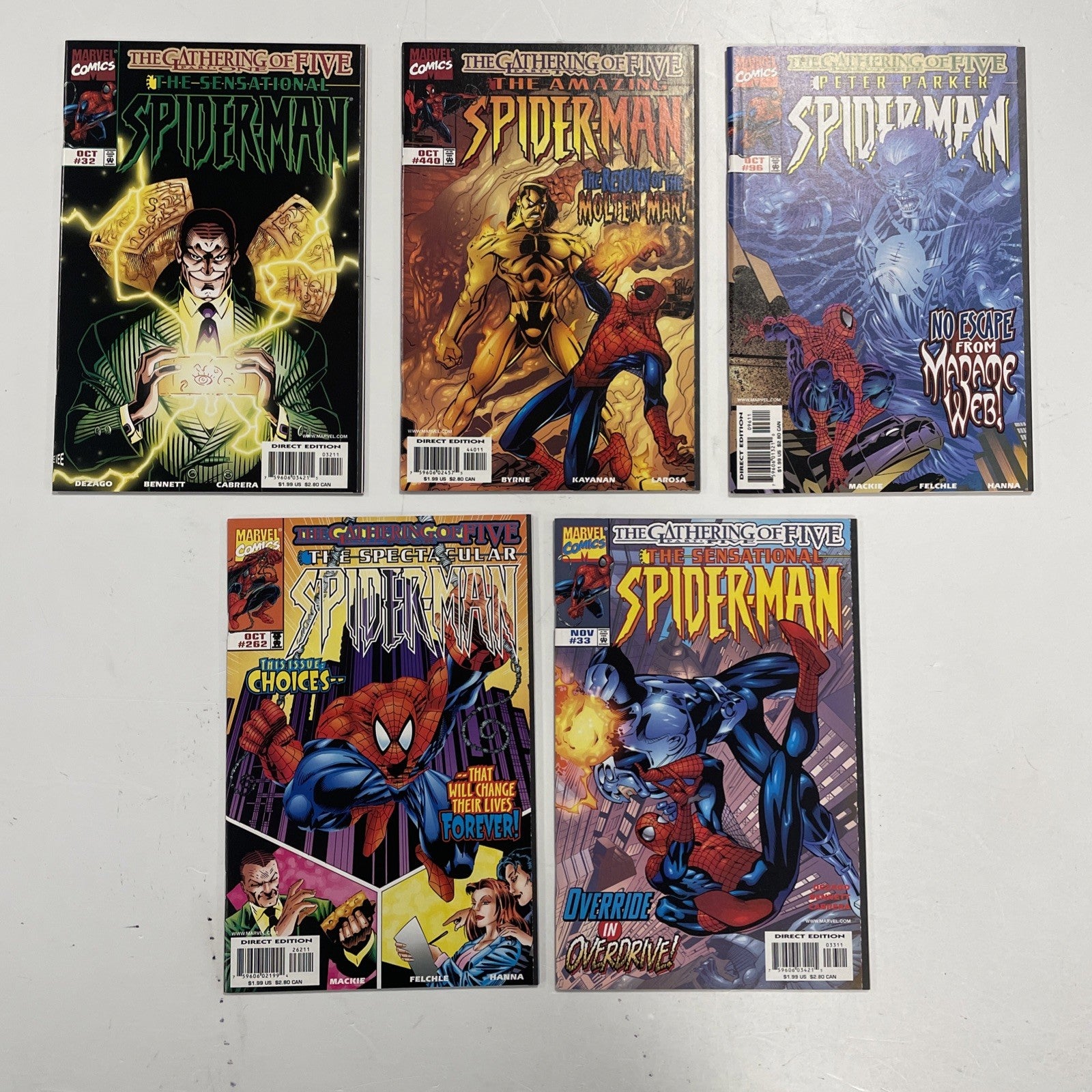 Spider-Man: The Gathering of Five #1-5 1998 Complete Set VF/NM0