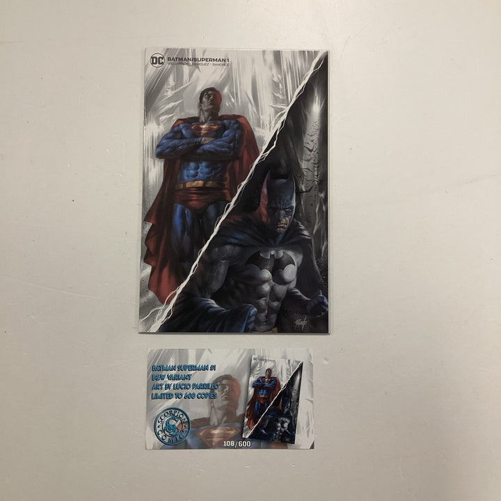 Batman Superman #1 2019 NM Parrillo Virgin Variant CoA 108/6000