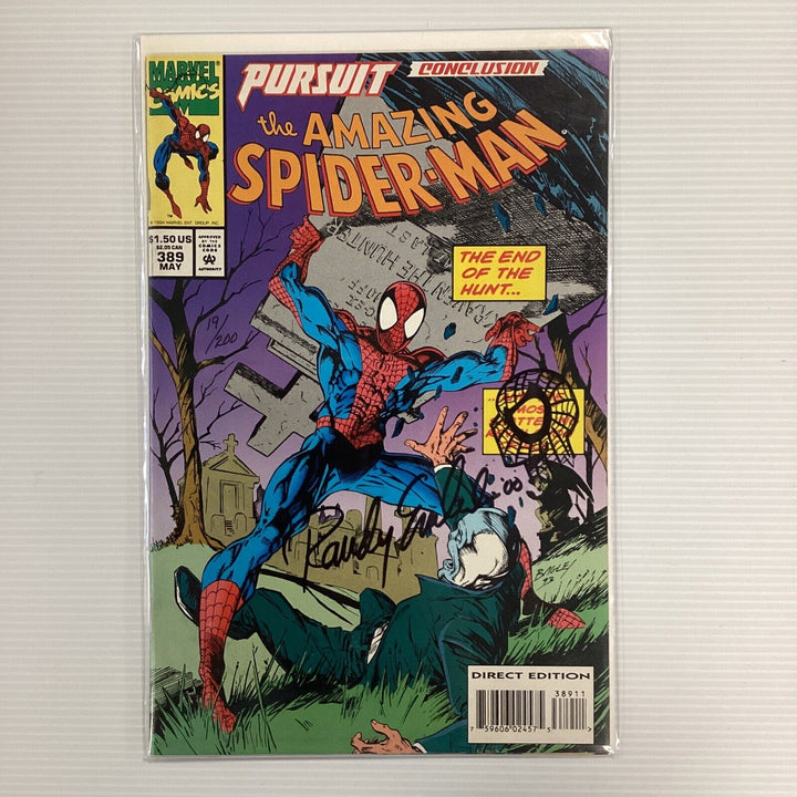 Amazing Spider-Man #389 1994 Signed and sketched by Randy Emberlin DF CoA 19/200