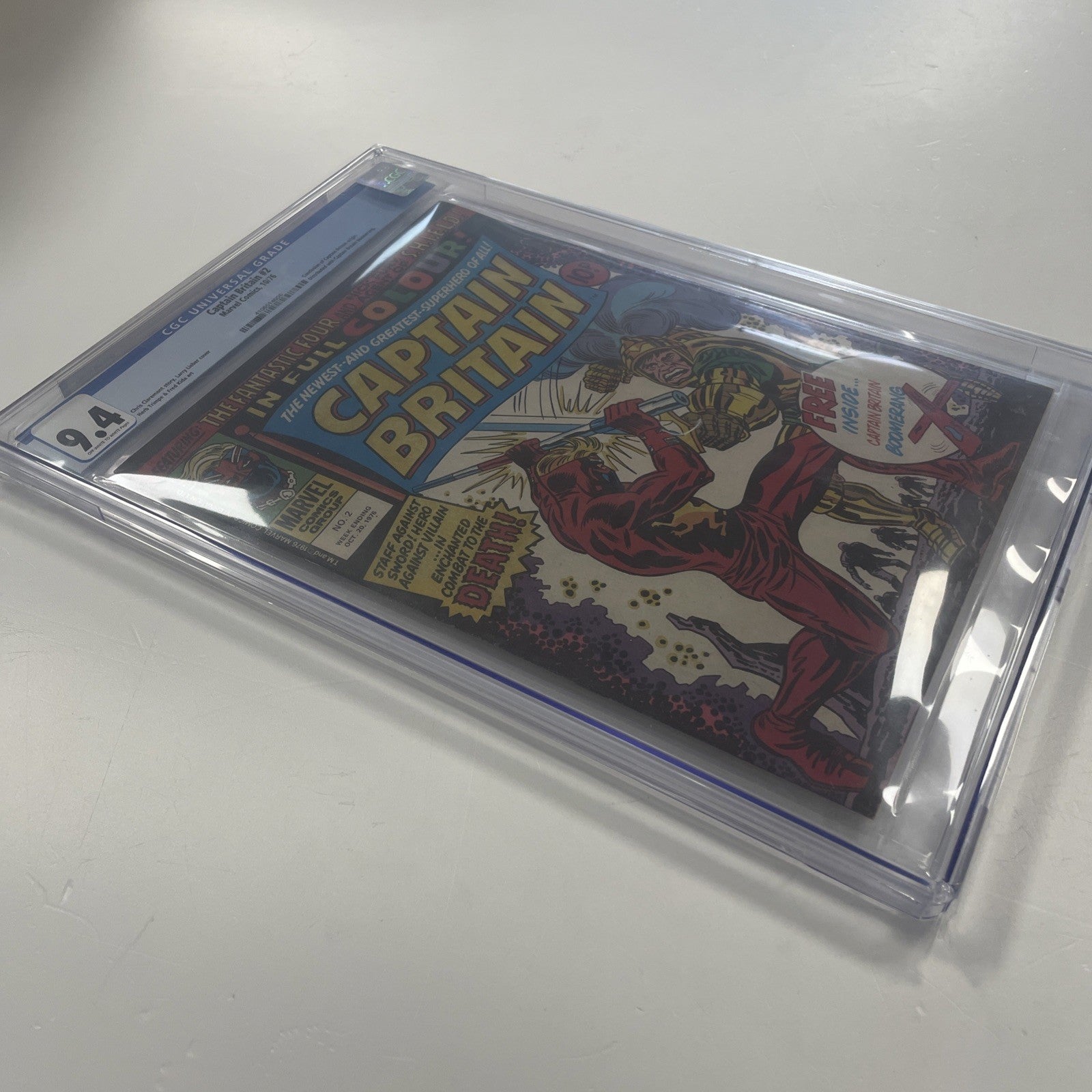 Captain Britain #2 Vol 1. CGC 9.4 1976 with Boomerang Pence Copy3