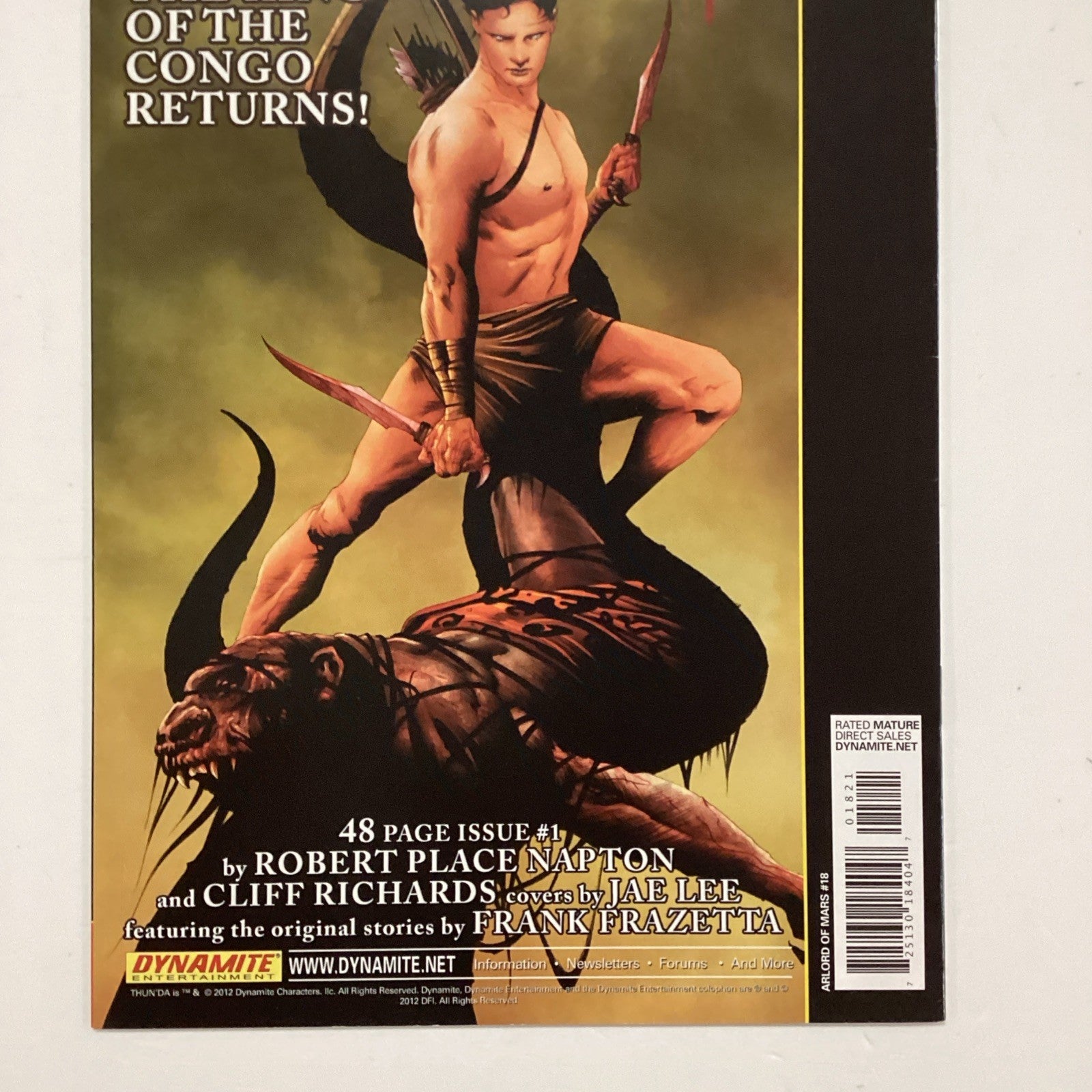 Warlord Of Mars #18 2012 VF Joe Jusko Virgin Variant  Dynamite8