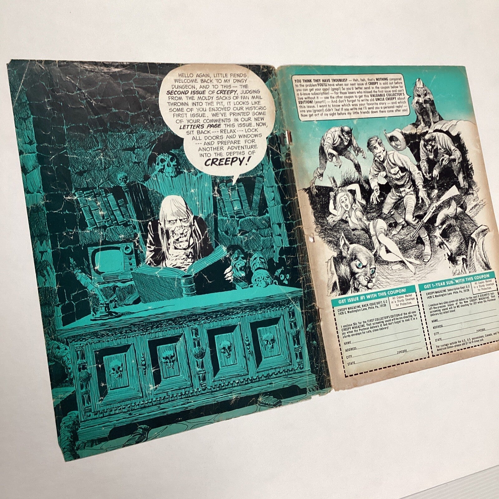 Creepy #2 1965 GD Cover worn and detached, pen marks on first page.Warren Horror13