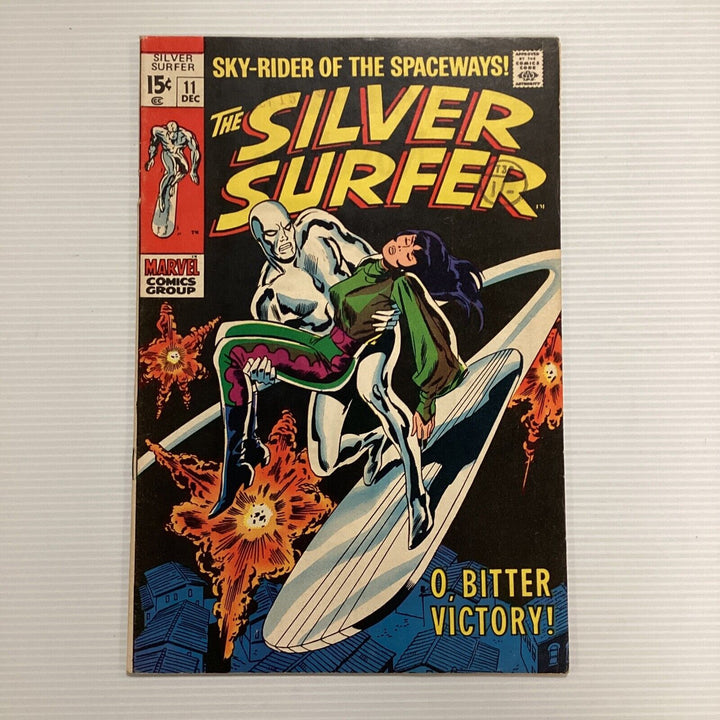 The Silver Surfer #11 1969 FN Death Of Yarro Gort Cent Copy Pence & Date stamp