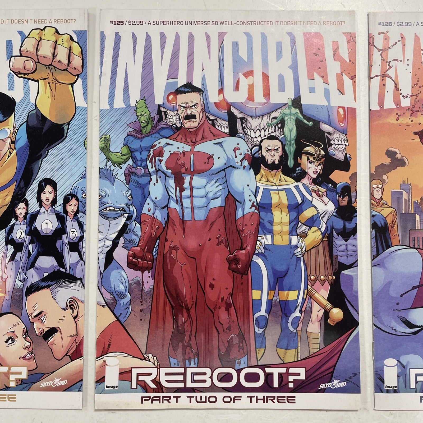 Invincible #124 #125 #126 Reboot? Parts #1-3 Complete Set 2015 Image Comics3
