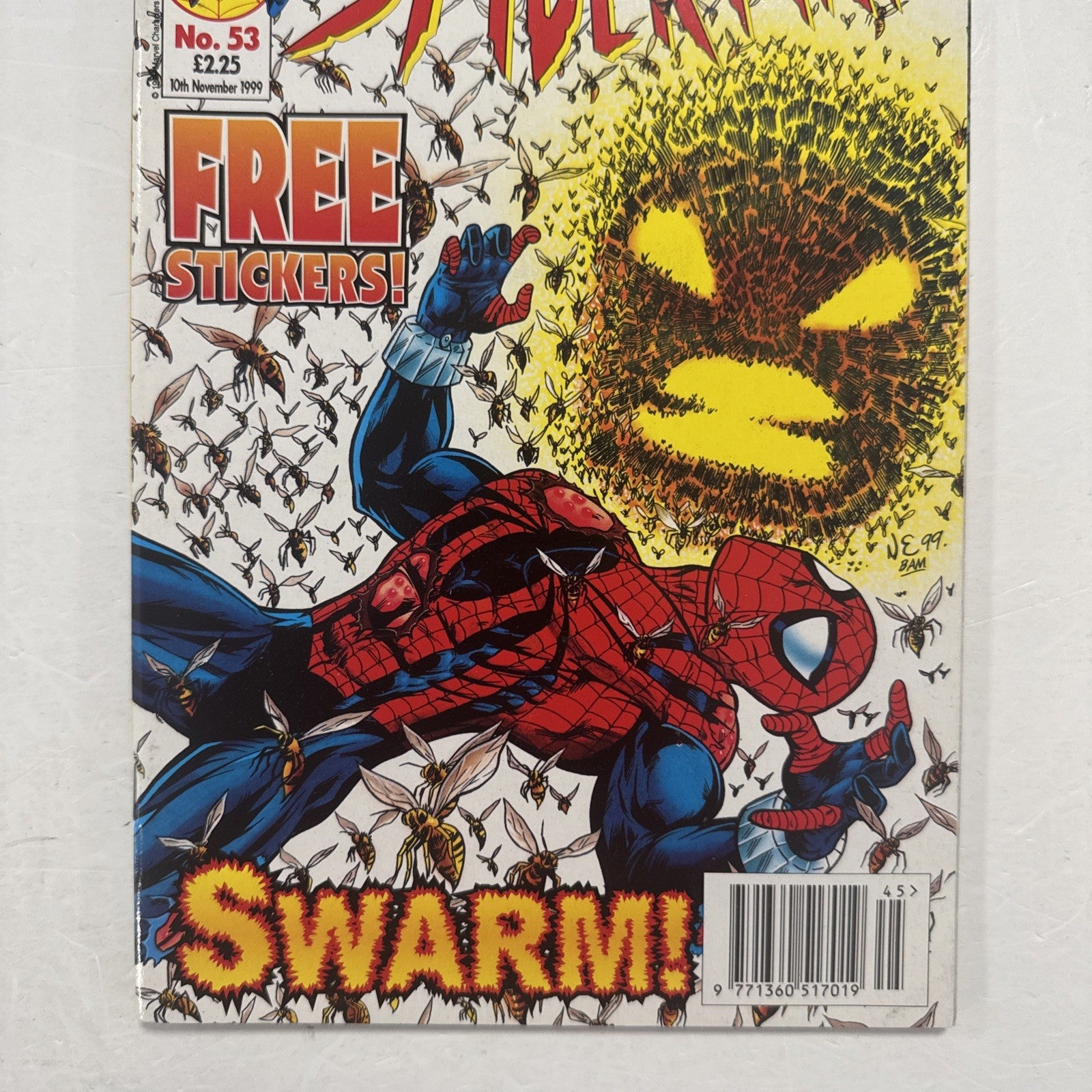 Astonishing Spider-Man #53 1999 VF- UK Marvel Panini Inc. Free Gift Stickers2