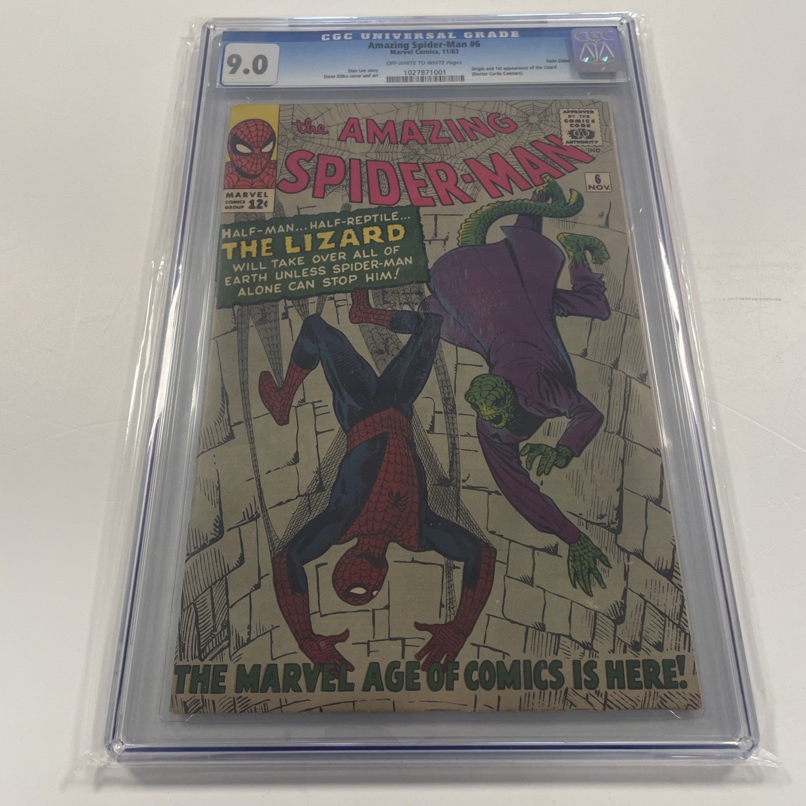 Amazing Spider-Man #6 1963  CGC 9.0 1st Lizard Twin Cities Pedigree & FREE GIFT!2