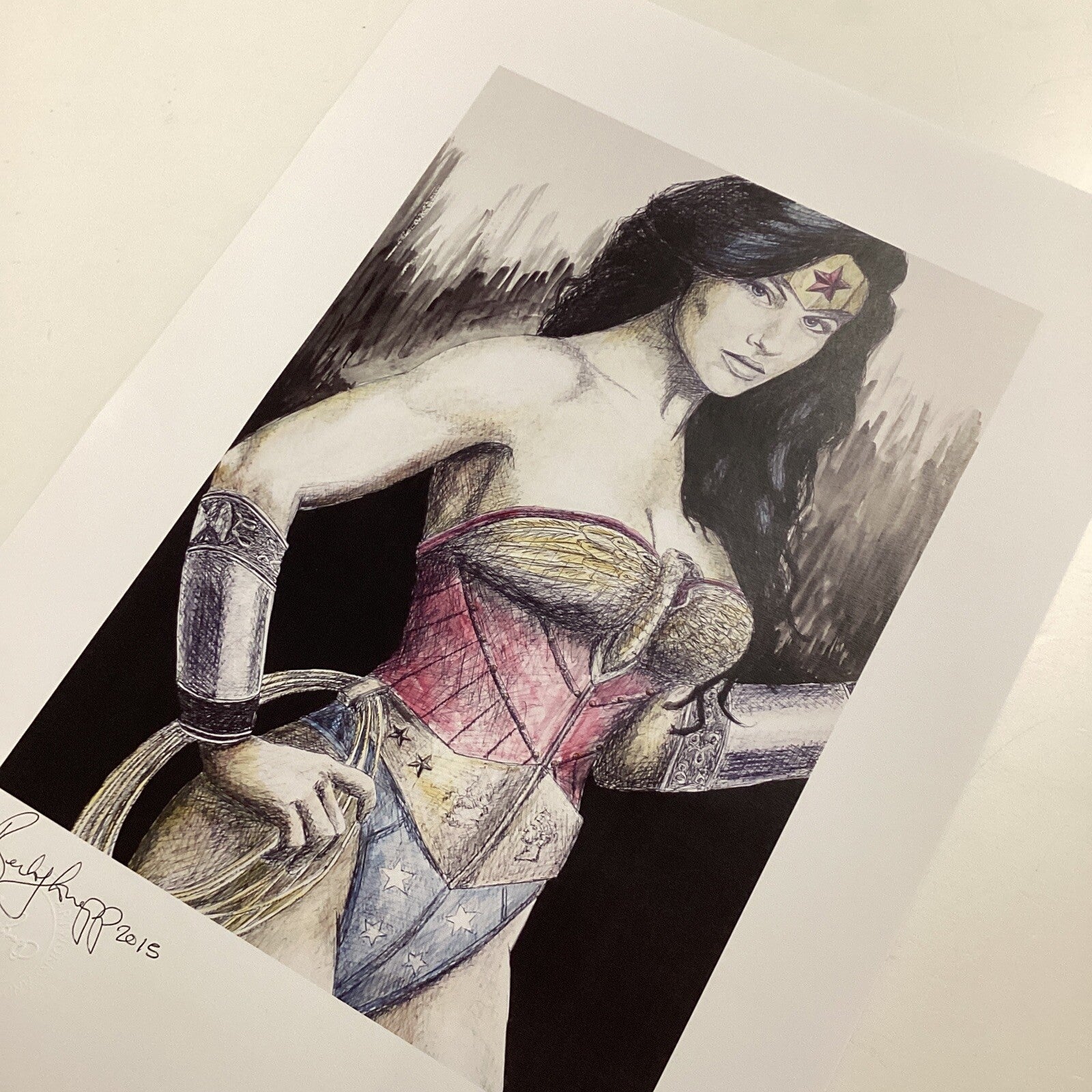 Wonder Woman Signed Art Print by Becky Knapp9