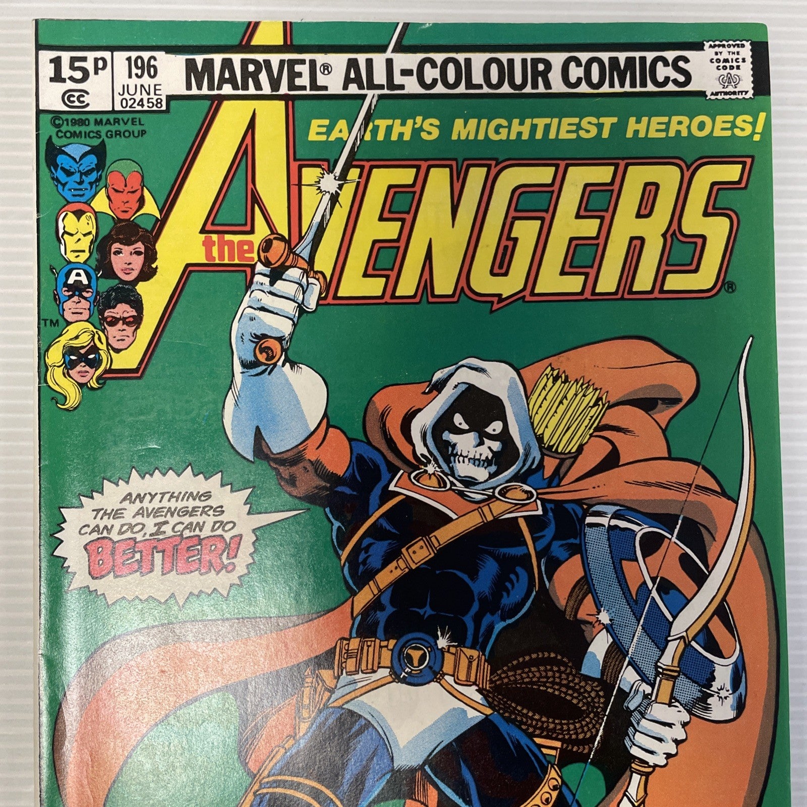 Avengers #196 1980 VF+ 1st Appearance of Taskmaster Pence Copy1