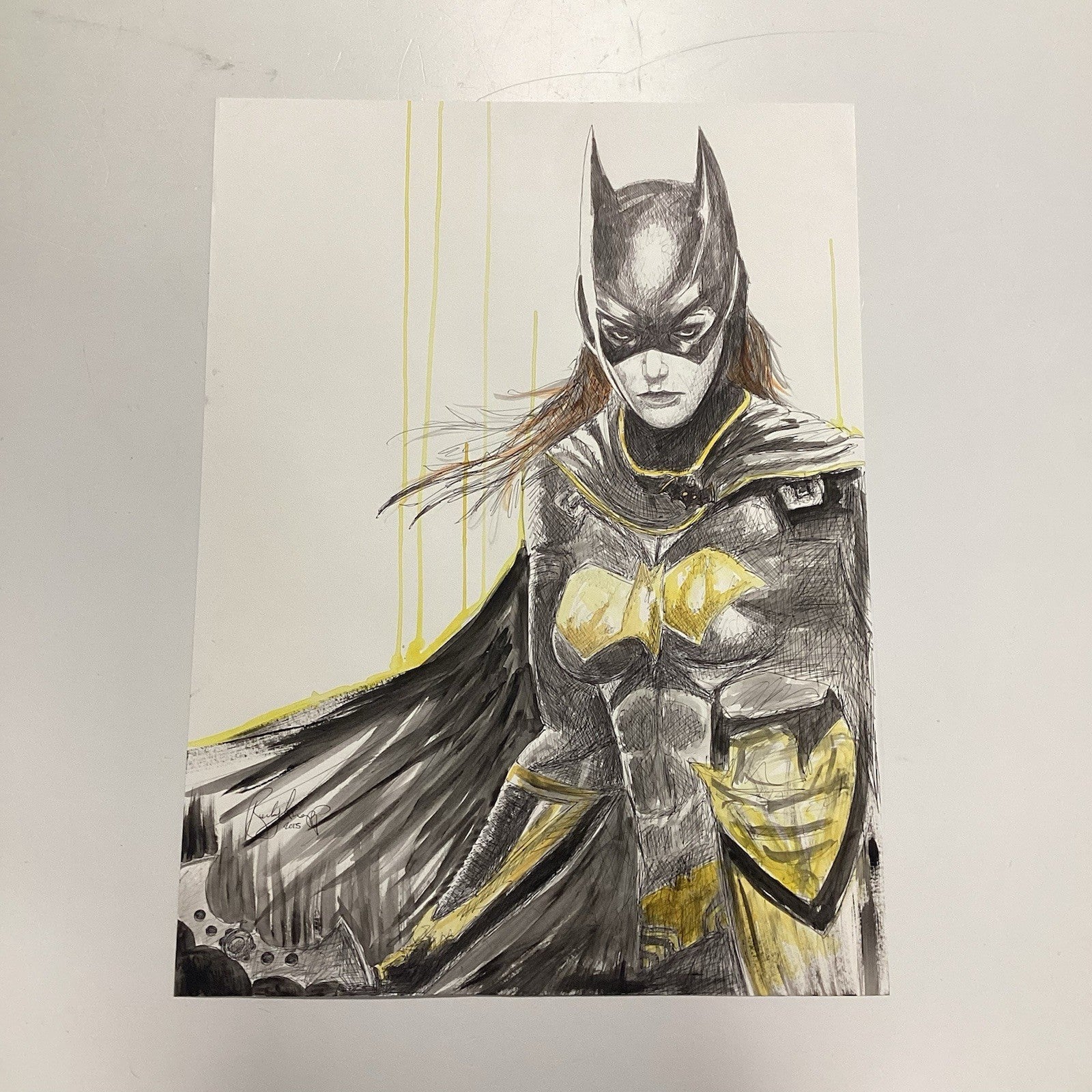 Batgirl Original Art by Becky Knapp with COA (80x59cm)0