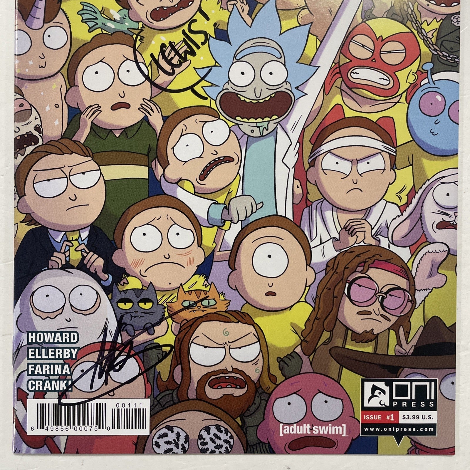 Rick and Morty #1 2017 Forbidden Planet Var Signed and Sketched (to Lewis) **2