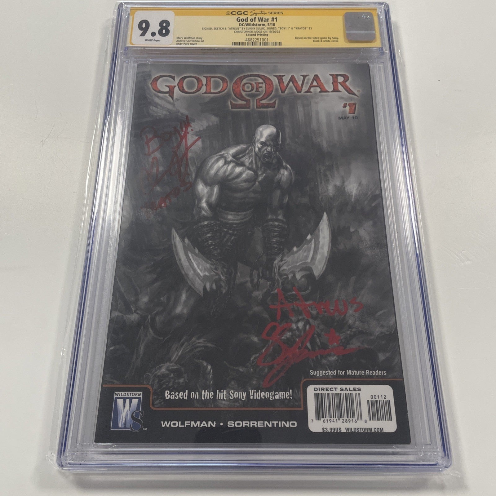 God Of War #1 2010 CGC 9.8 Signature Series 2nd Print0