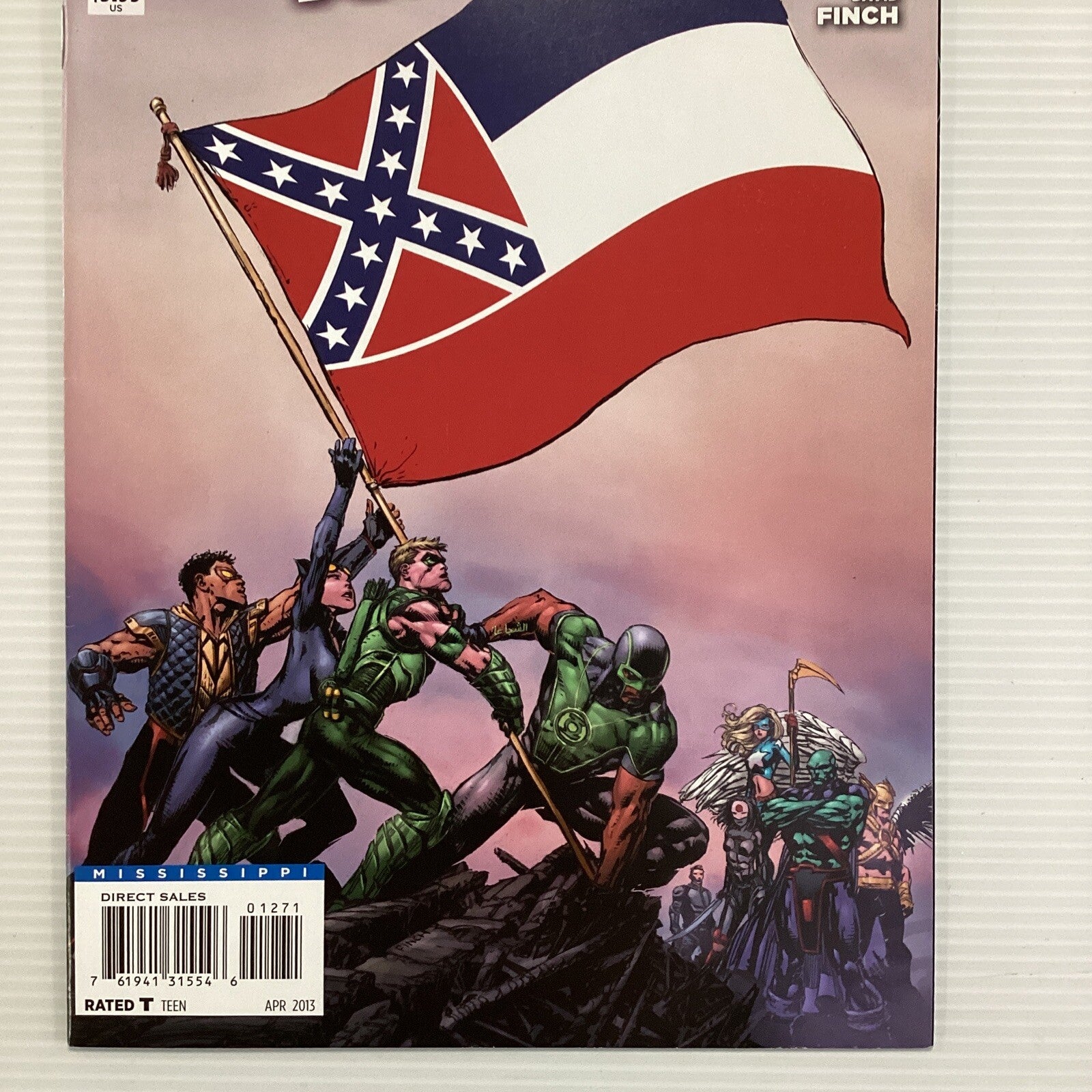 Justice League Of America #1 2013 NM Mississippi Flag David Finch Variant2