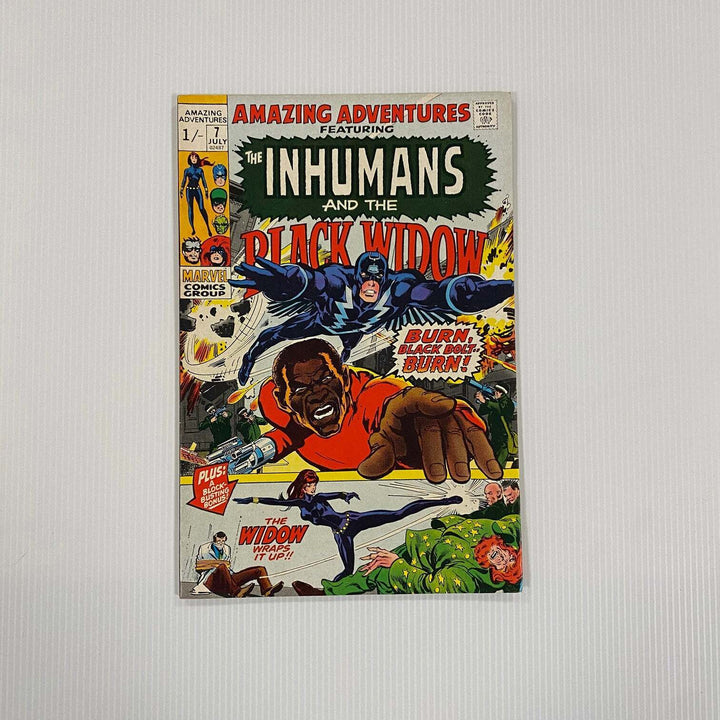 Amazing Adventures Inhumans and  Black Widow #7 VF 1971 Raw Comic Pence Copy