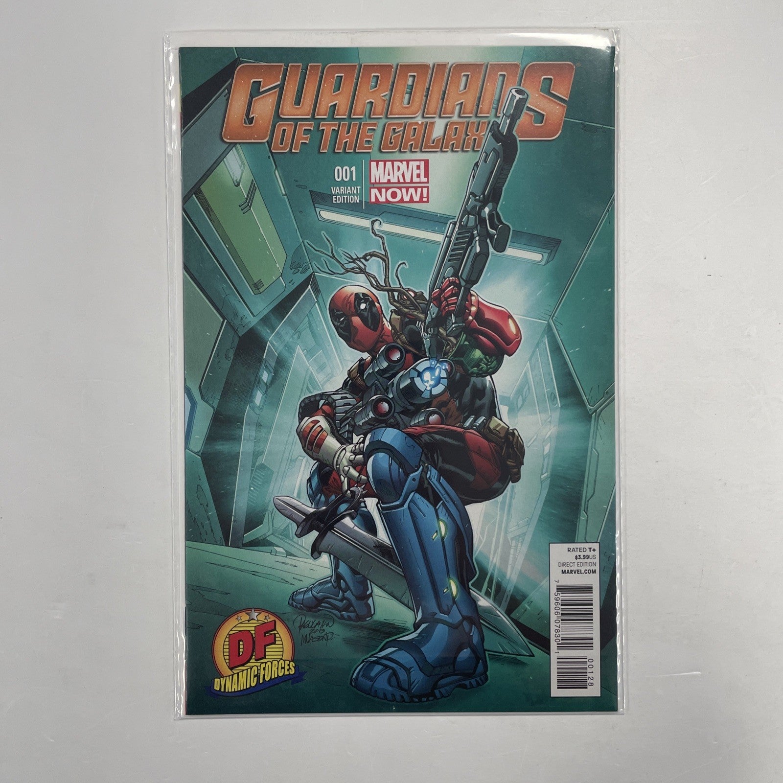 Guardians Of The Galaxy #1 2013 NM Dynamic Forces Deadpool Variant DF CoA0