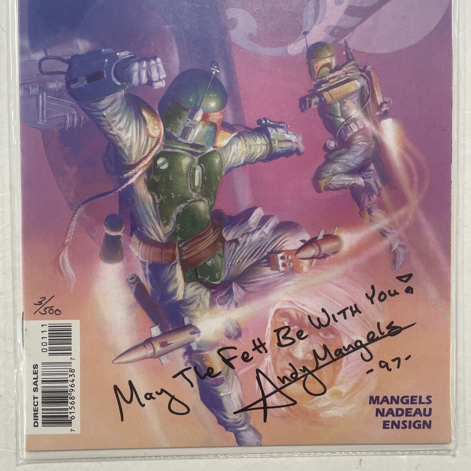 Star Wars Boba Fett Twin Engines of Destruction 1997 Signed & Remarked DF CoA2