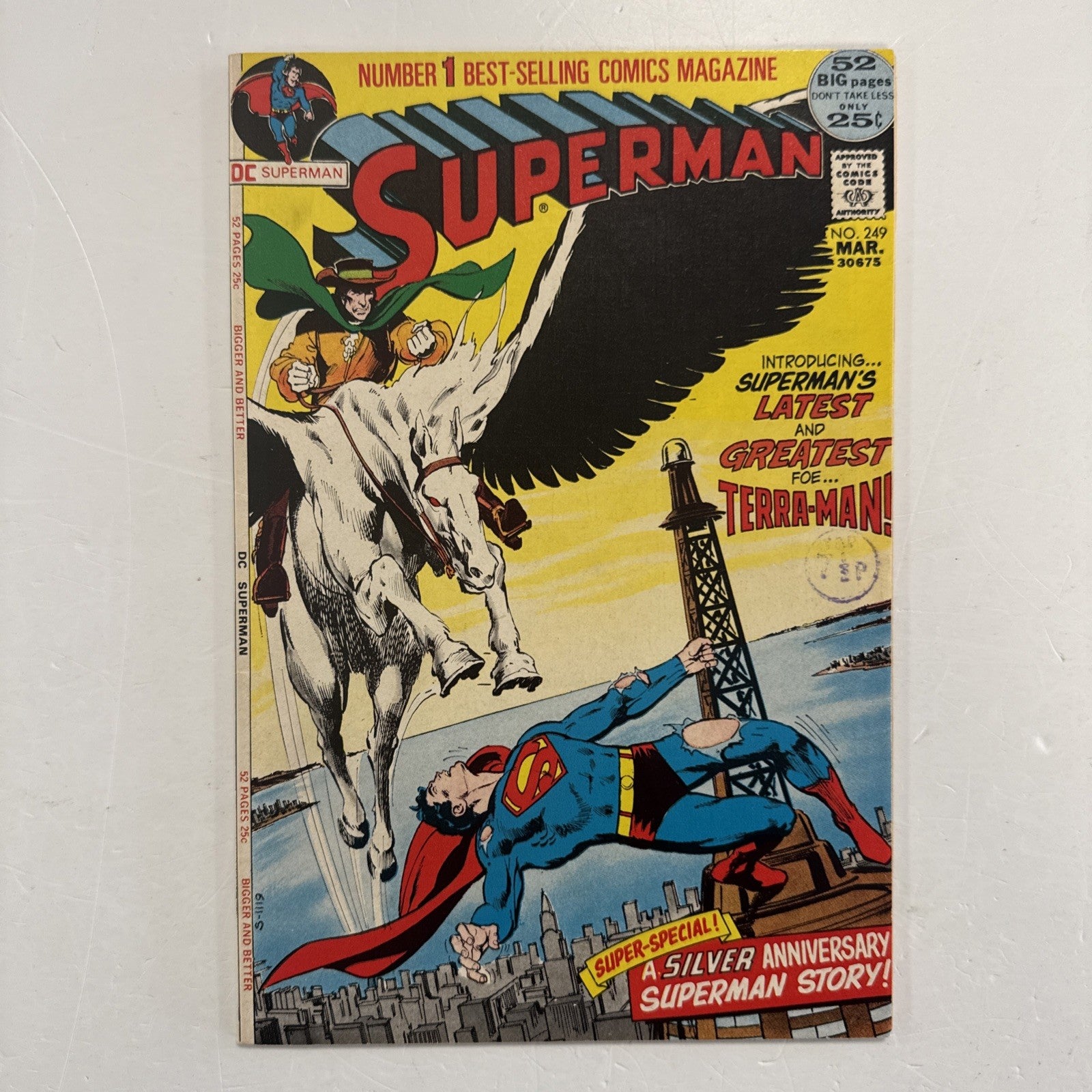 Superman #249 1972 VF- 1st Terra-Man Neal Adams Cover Pence Stamp0