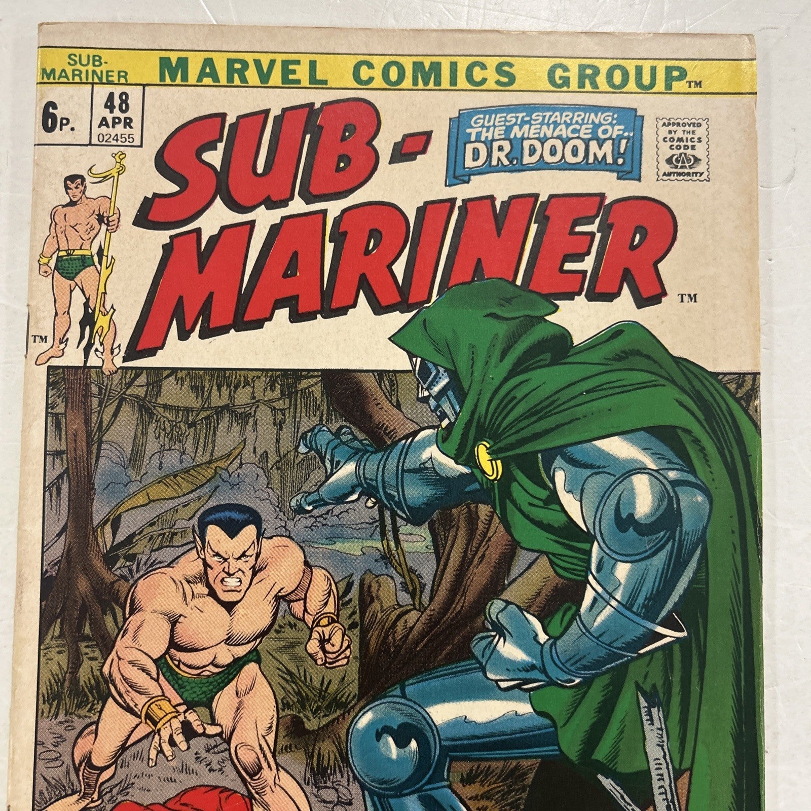 The Sub-Mariner #48 1972 FN Dr. Doom Appearance Pence Stamp1