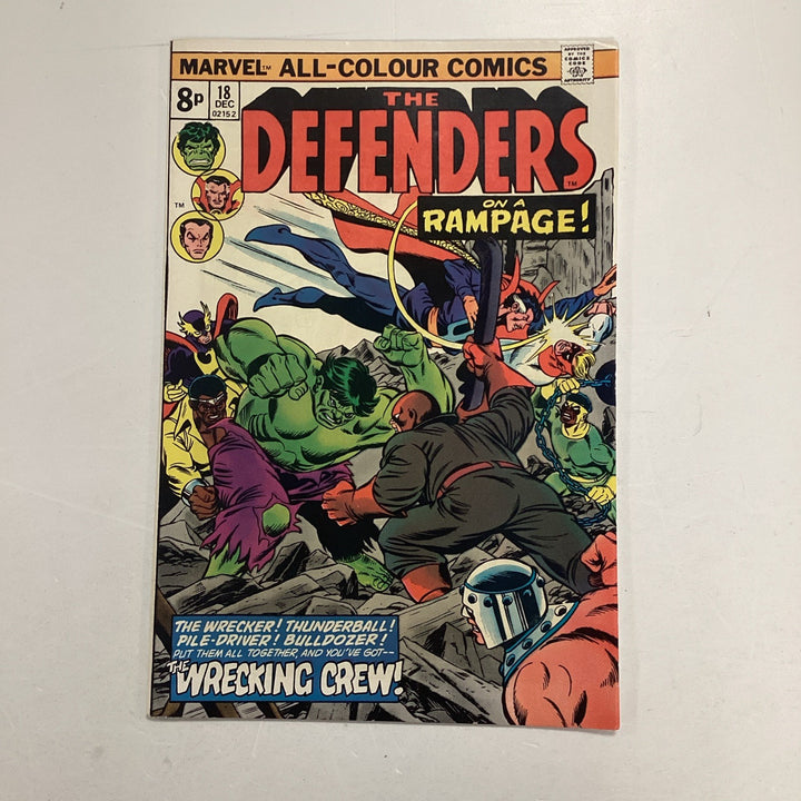 Defenders #18 1974 VF 1st Appearance Full Wrecking Crew Pence Copy0
