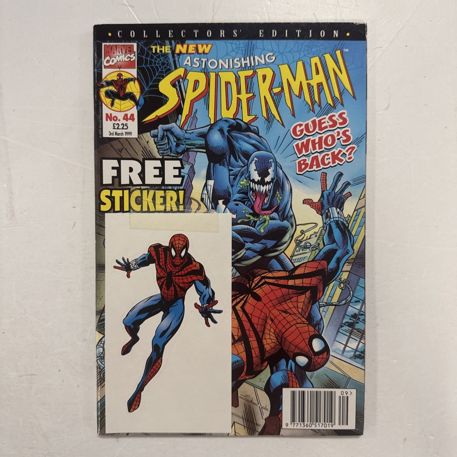 Astonishing Spider-Man #44 1999 VF- UK Marvel Panini Inc. Free Gift Stickers0