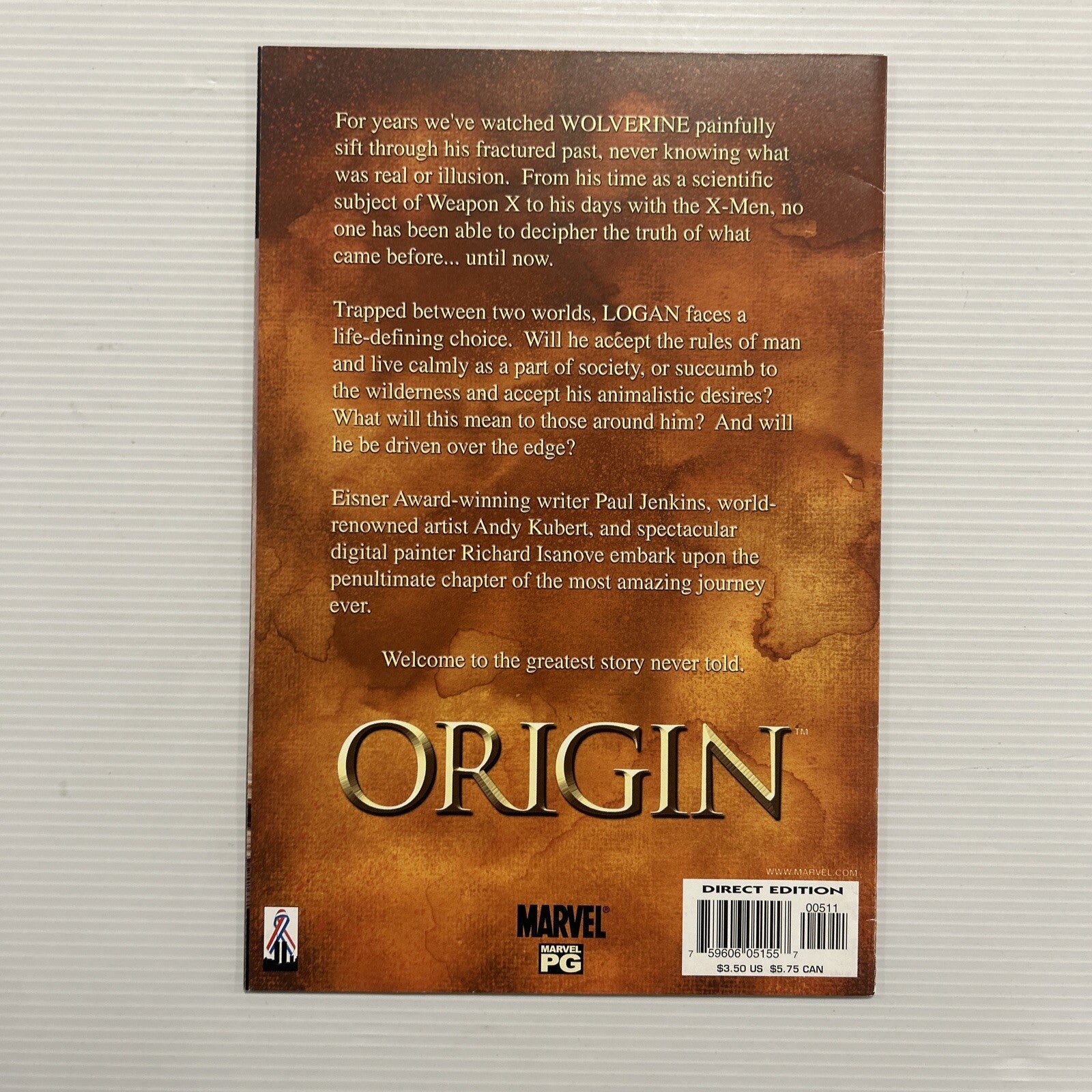 Wolverine The Origin #5 2001 VF Part V Of Vi Revelation signed by Joe Quesada8