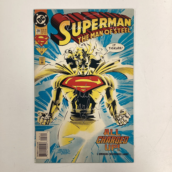 Superman Man of Steel #28 1994 Signed by Simonson & Mike Carlin0